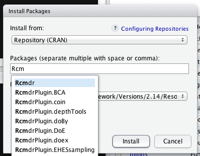 Install Rcmdr in OS X