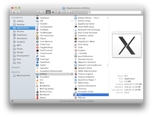 X11 in Applications/Utilities