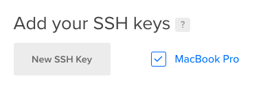 Enable SSH key in DigitalOcean