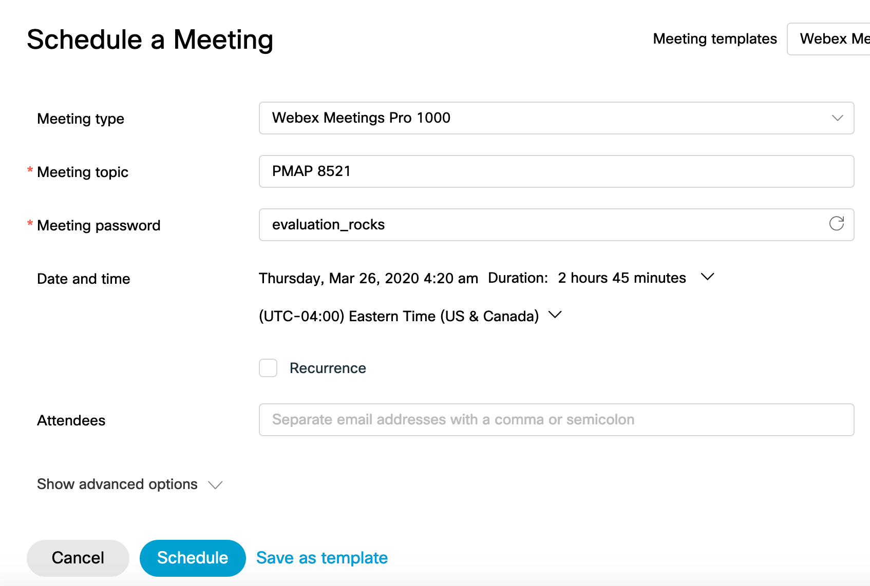 Meeting scheduling