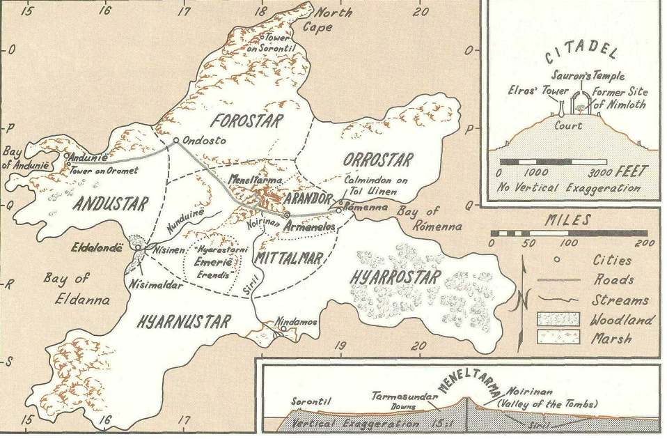 Karen Wynn Fonstad's map of Númenor
