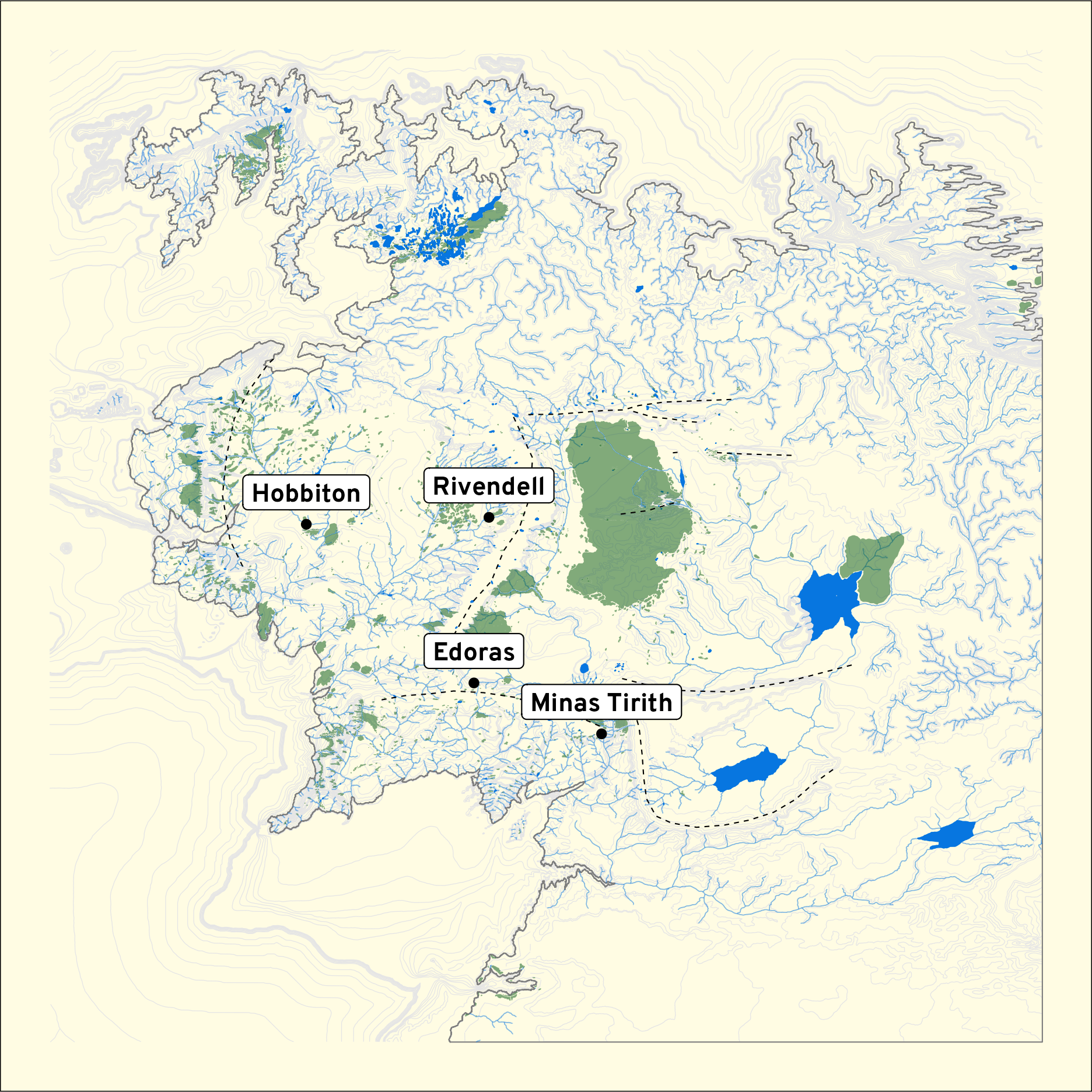 tolkiens legendarium - What is the distance between Minas Tirith